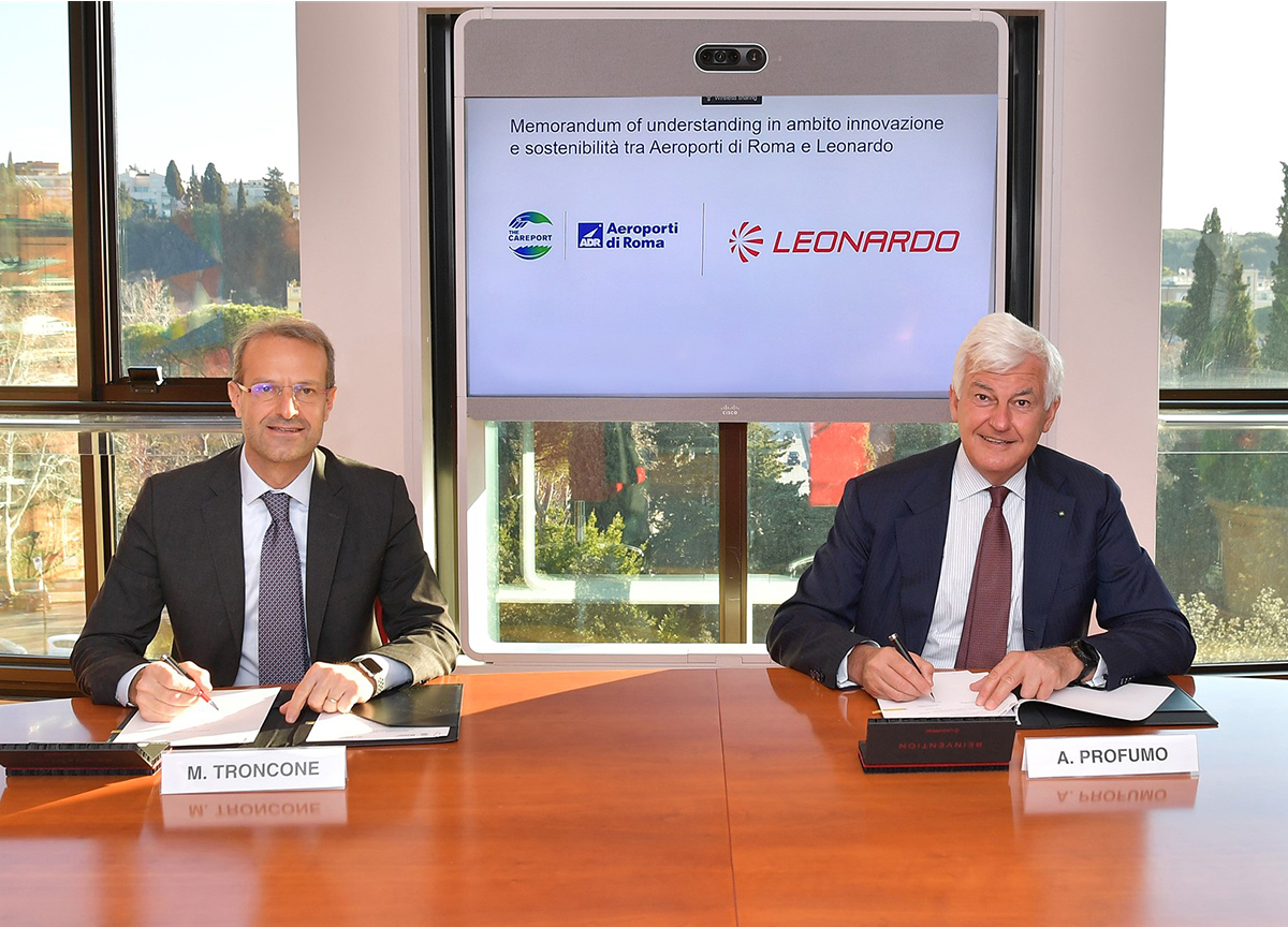 Innovazione, accordo fra Leonardo e Adr per realizzare smart hub Innovazione, accordo fra Leonardo e Adr per realizzare smart hub