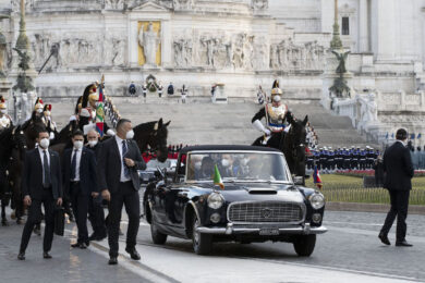 La Lancia Flaminia ha accompagnato il Presidente della Repubblica Mattarella