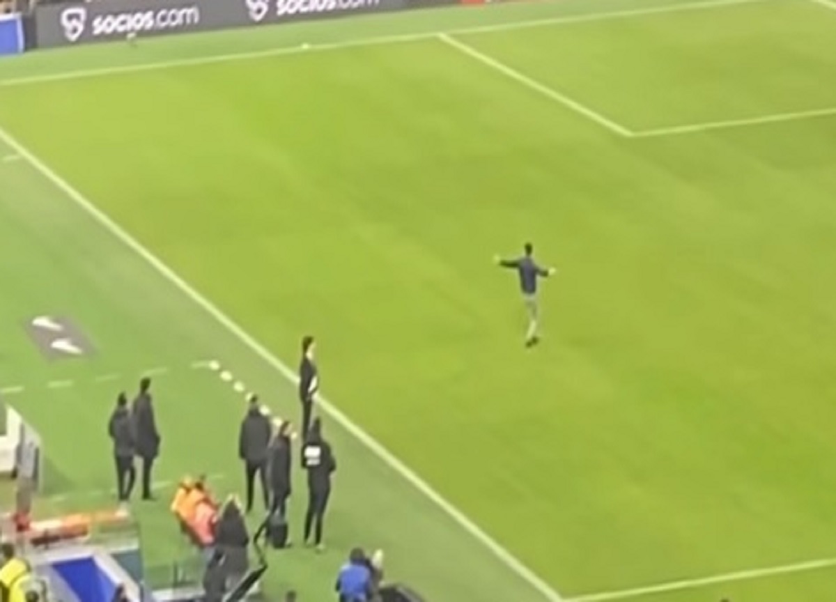 Inter Milan, tifoso fa invasione e viene preso a pugni dallo steward. FOTO Inter Milan, tifoso fa invasione e viene preso a pugni dallo steward. FOTO