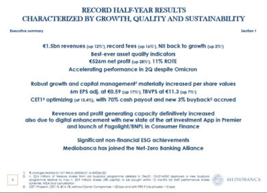 Mediobanca, ricavi e profitti record. Commissioni ai massimi a 433 milioni