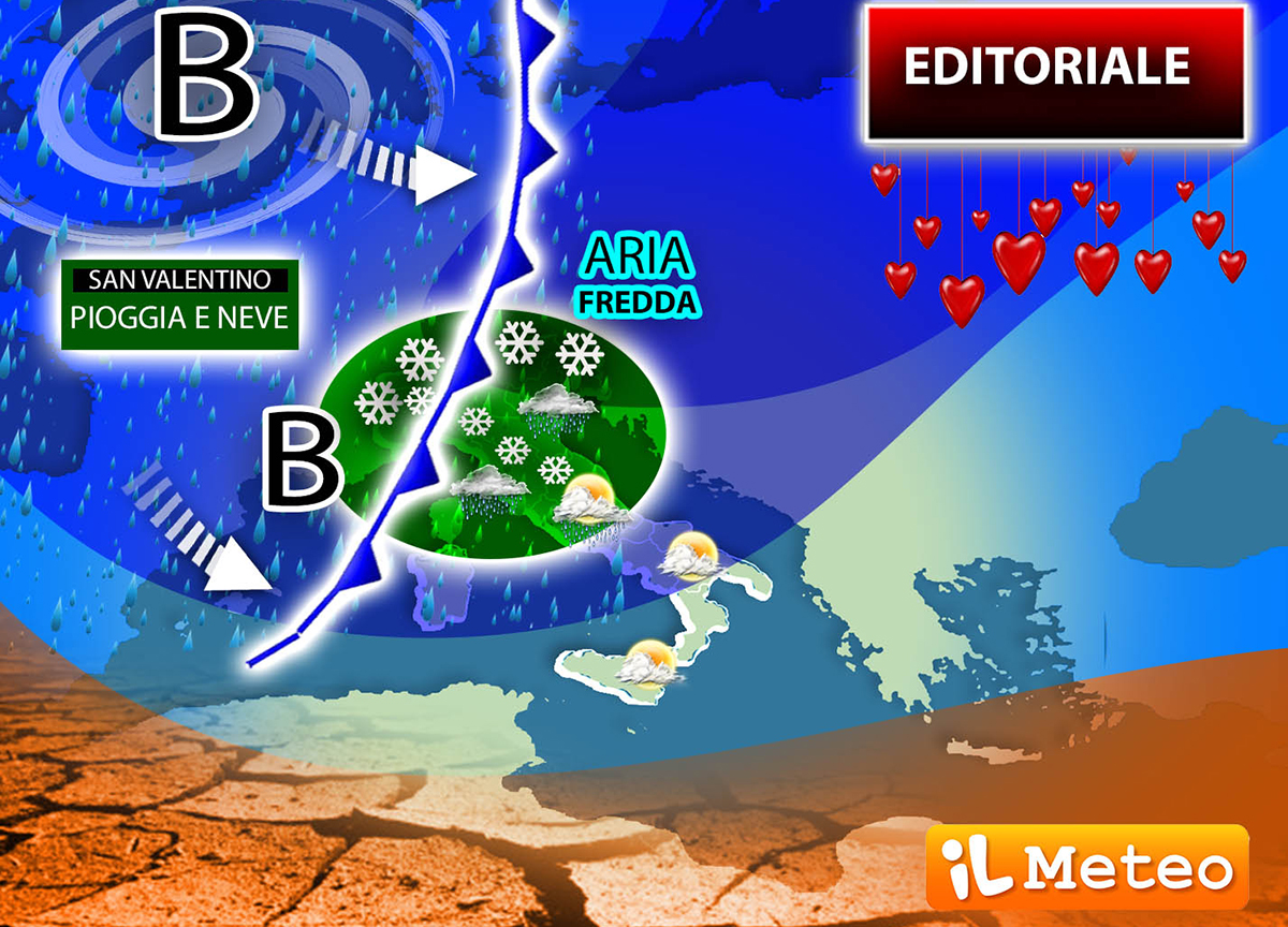 Meteo, torna la pioggia: addio siccità. San Valentino in bianco…