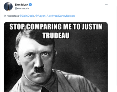 Vaccino, lotta all’obbligo in Canada: Musk paragona Trudeau a Hitler