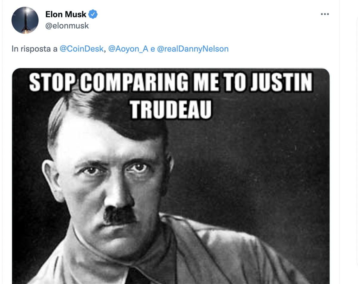 Vaccino, lotta all’obbligo in Canada: Musk paragona Trudeau a Hitler Vaccino, lotta all’obbligo in Canada: Musk paragona Trudeau a Hitler