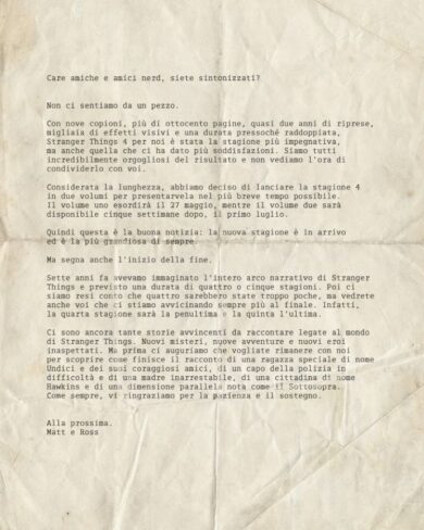 Strangers Things 4: uscita in Italia, poster e le novità sulla quinta stagione