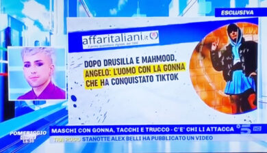 Affari fa notizia: su Canale 5 con la storia di Angelo, “l’uomo con la gonna”