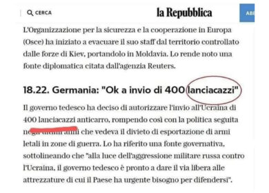 Crisi Ucraina, Repubblica e la verità su quei 400 lanciac*zzi inviati