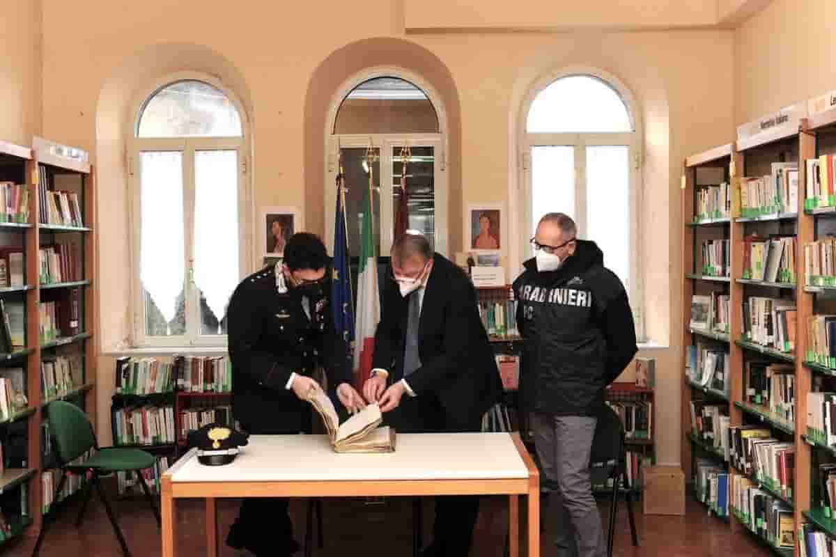 Rubata la storia di un intero paese, ritrovato il registro di Ciciliano