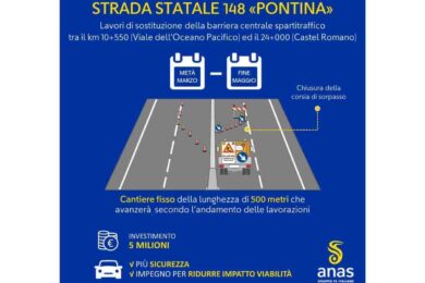 Pontina da incubo, dal 21 marzo super cantiere dall’Eur a Castel Romano