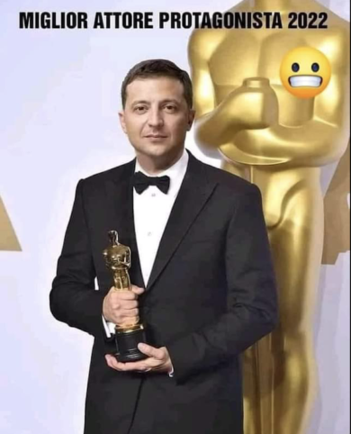L’ironia del web su Zelensky: “Miglior attore protagonista del 2022”
