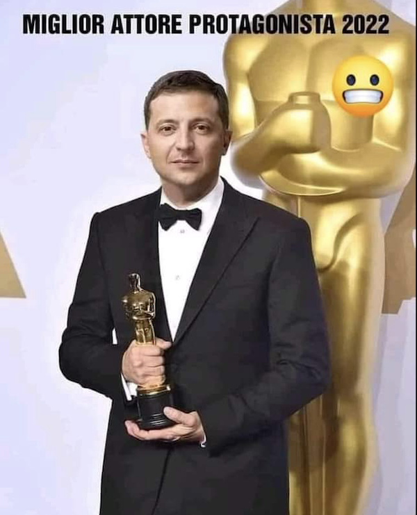 L’ironia del web su Zelensky: “Miglior attore protagonista del 2022” L’ironia del web su Zelensky: “Miglior attore protagonista del 2022”