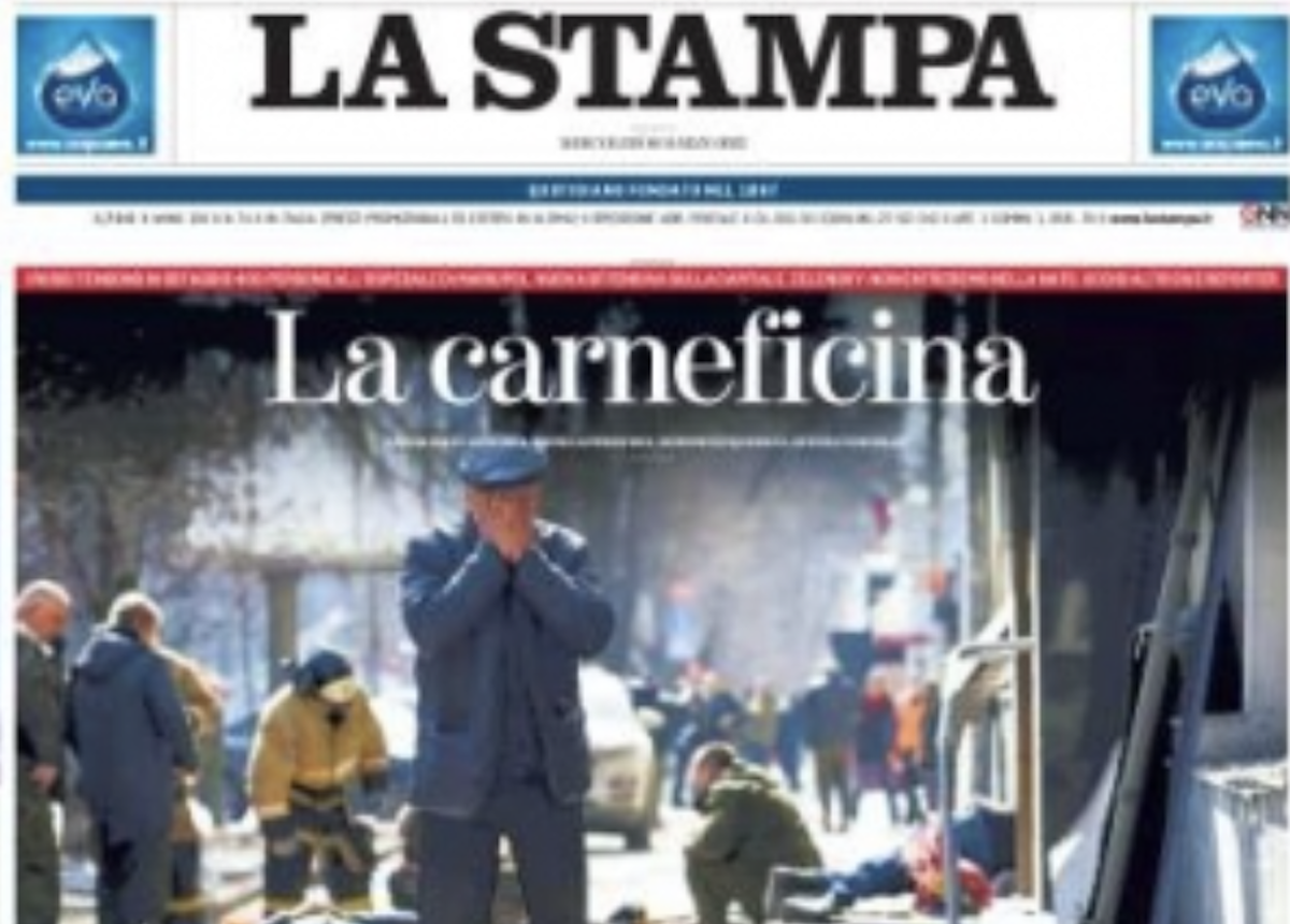 La Stampa, vittime ucraine in copertina: ma i morti sono filorussi di Donetsk La Stampa, vittime ucraine in copertina: ma i morti sono filorussi di Donetsk