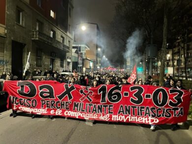 Milano: antagonisti in corteo per l’anniversario dell’omicidio di “Dax”
