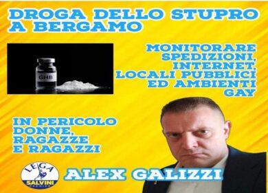 Bergamo, Galizzi (Lega): “Droga dello stupro, monitare gli ambienti gay”