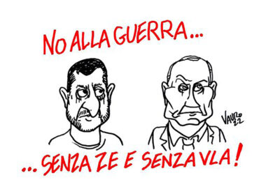 Ucraina, bufera sulla vignetta di Vauro che ritrae Zelensky con naso adunco