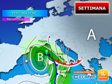Meteo previsioni: RIBALTONE! Pioggia con perturbazione atlantica sull’Italia