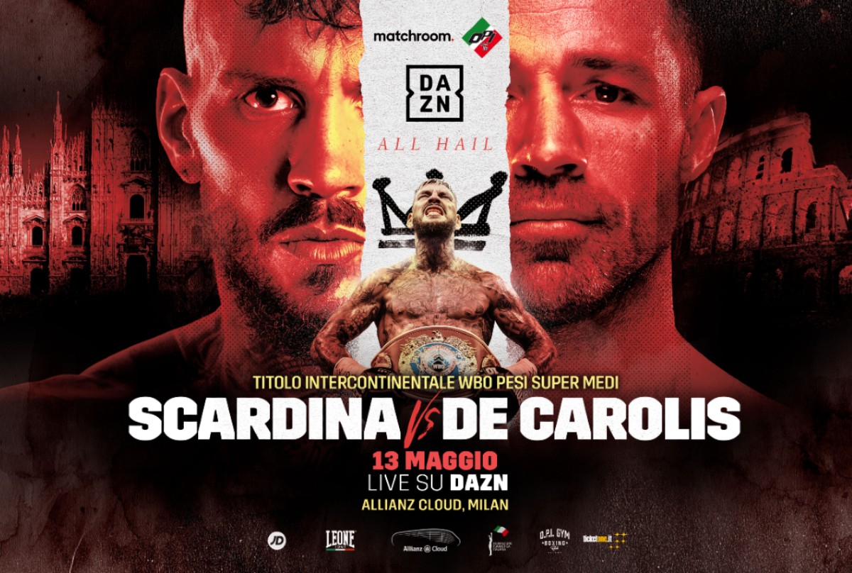 Scardina e De Carolis si affrontano a Milano il 13 maggio all’Allianz Cloud Scardina e De Carolis si affrontano a Milano il 13 maggio all’Allianz Cloud