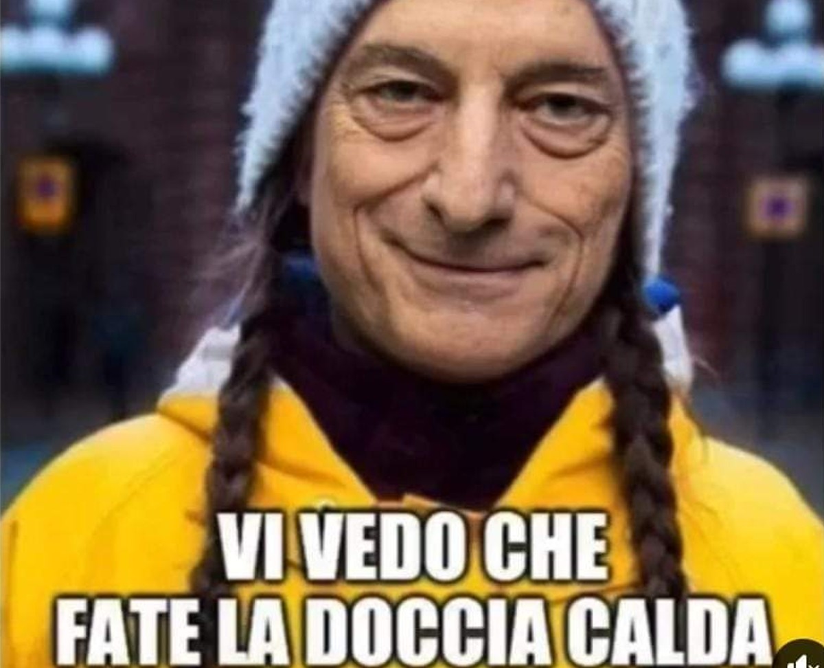 Guerra Ucraina e ironia dal web, Draghi: “Vi vedo che fate la doccia calda”