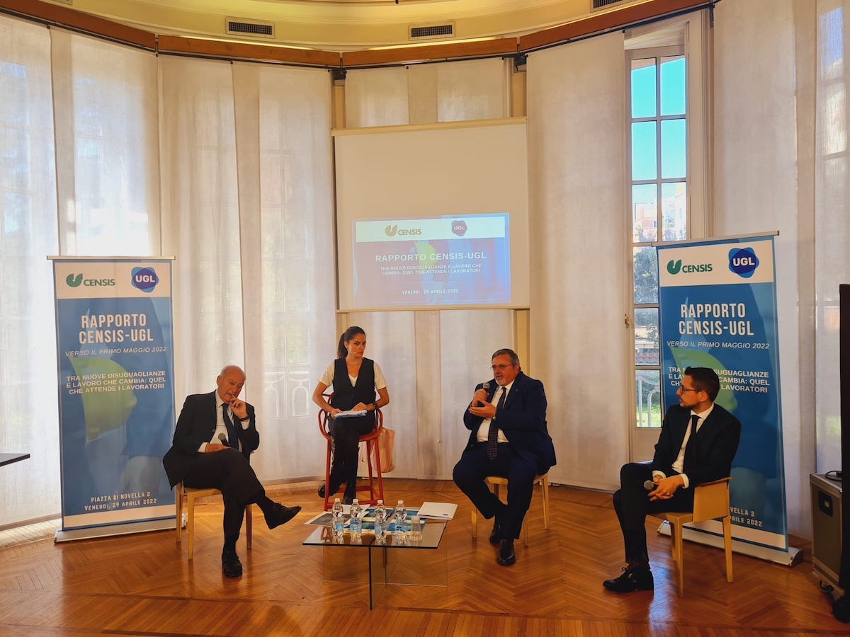 Presentato il Rapporto CENSIS-UGL su nuove disuguaglianze e lavoro che cambia