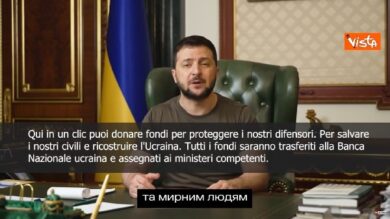 Zelensky presenta la piattaforma per le donazioni “Difendiamo mondo libero”