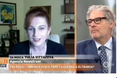 Dritto e Rovescio, il “vaffa” di Del Debbio alla giornalista russa Vityazeva