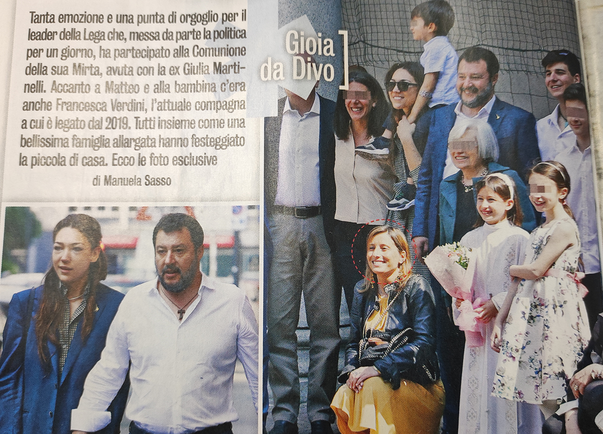 Salvini e la Comunione della figlia Mirta, famiglia allargata presente – FOTO