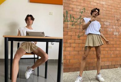 Affari dalla D’Urso, il tiktoker con la gonna Ragazzini a Pomeriggio 5