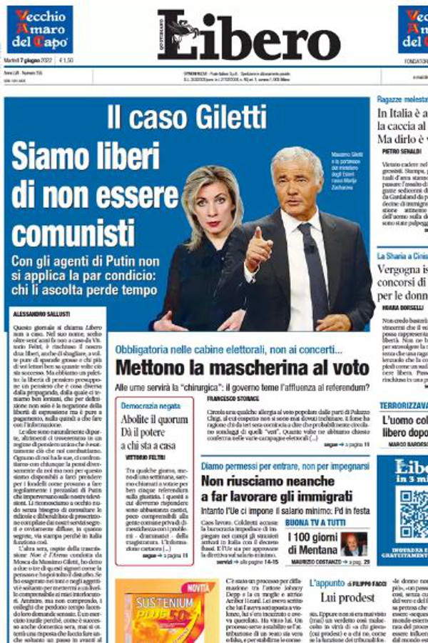 Prime pagine quotidiani 7 giugno 2022: dalla guerra al voto, tutto fa notizia Prime pagine quotidiani 7 giugno 2022: dalla guerra al voto, tutto fa notizia