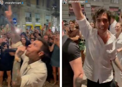 Fedez, Tananai e Mara Sattei, concerto improvvisato in strada a Milano