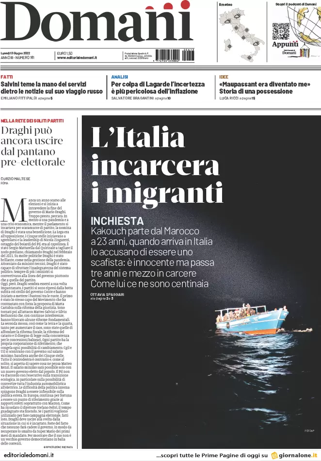 Prime pagine quotidiani 13 giugno 2022: referendum flop ed exit poll comunali Prime pagine quotidiani 13 giugno 2022: referendum flop ed exit poll comunali