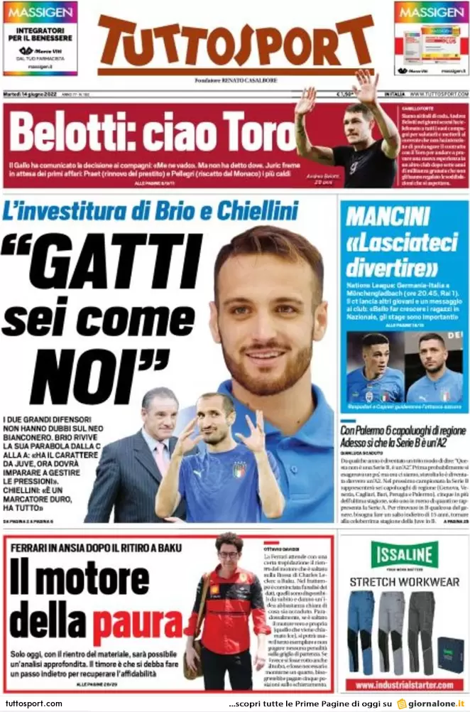 Prime pagine quotidiani sportivi 14 giugno 2022: Dybala vuole solo l’Inter Prime pagine quotidiani sportivi 14 giugno 2022: Dybala vuole solo l’Inter