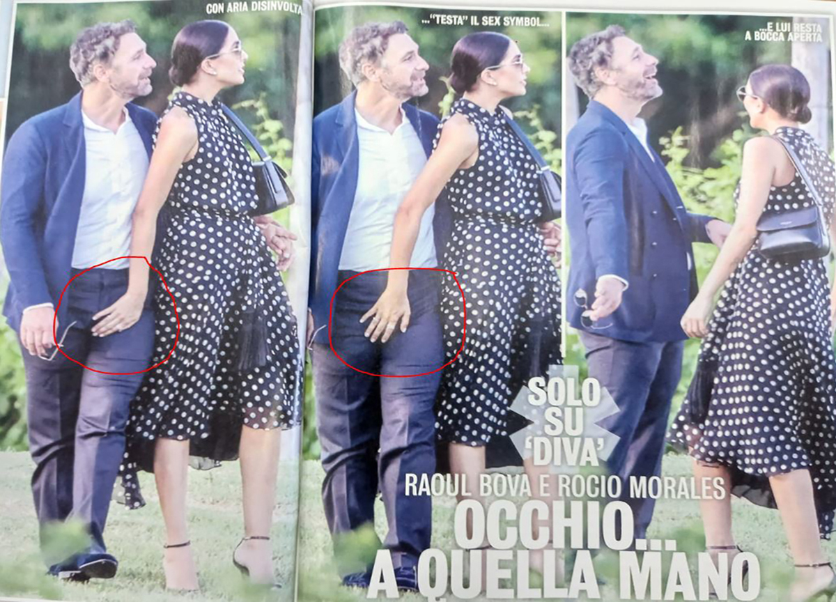 Raoul Bova e la “manina” di Rocio Morales: “Don Matteo” resta a bocca aperta