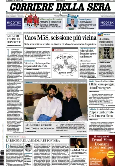 Prime pagine quotidiani 19 giugno 2022: razionamento gas e scissione nel M5s