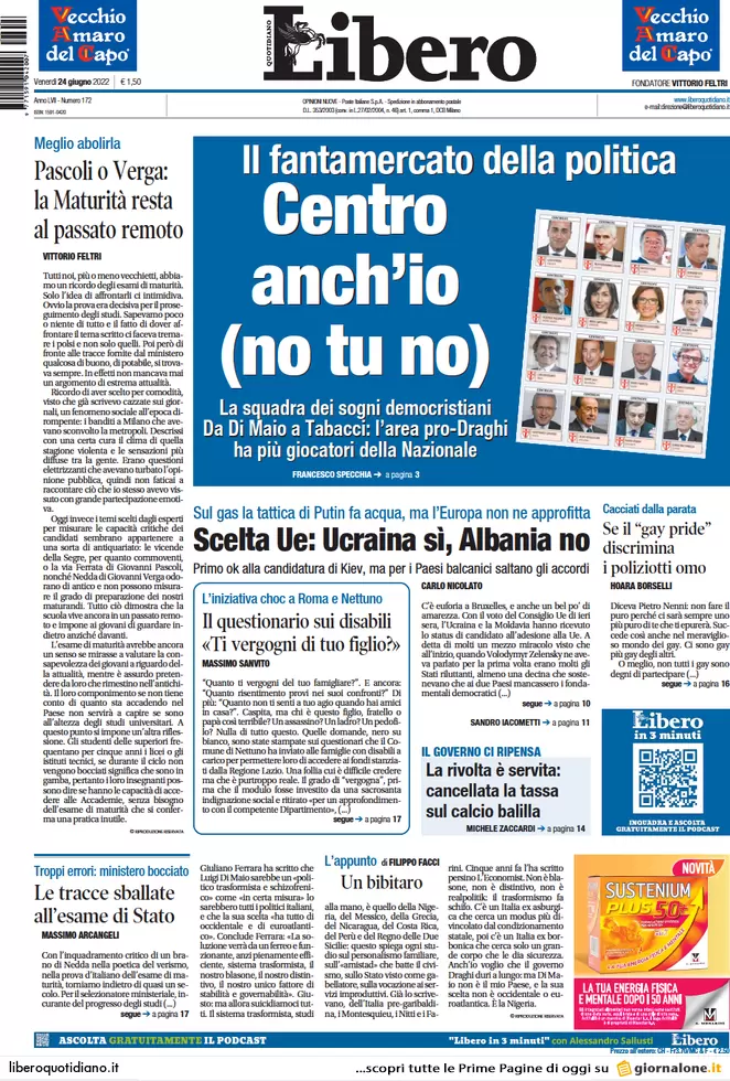 Prime pagine quotidiani 24 giugno 2022: la Ue accoglie l’Ucraina e la siccità Prime pagine quotidiani 24 giugno 2022: la Ue accoglie l’Ucraina e la siccità