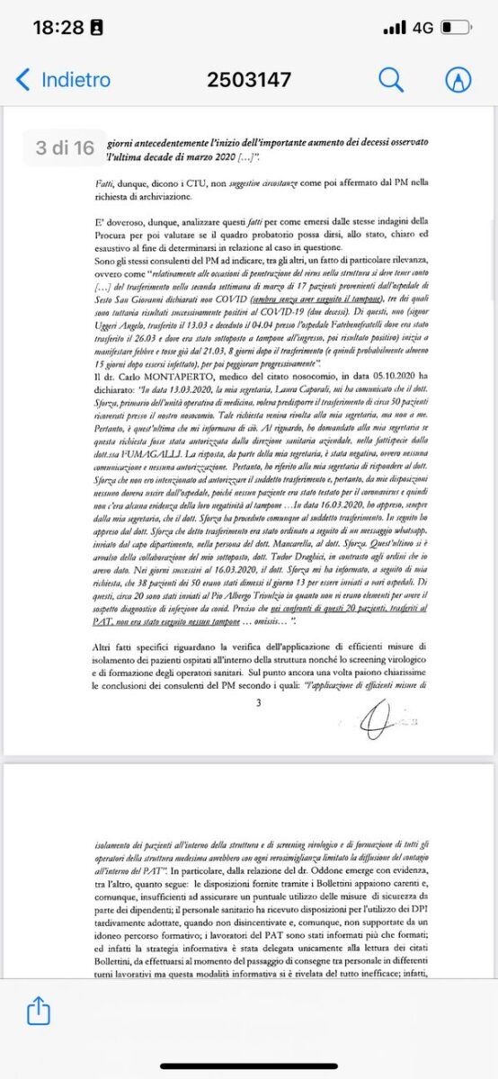 Trivulzio, il giudice: “Indagate”. Respinta l’archiviazione richiesta dal pm
