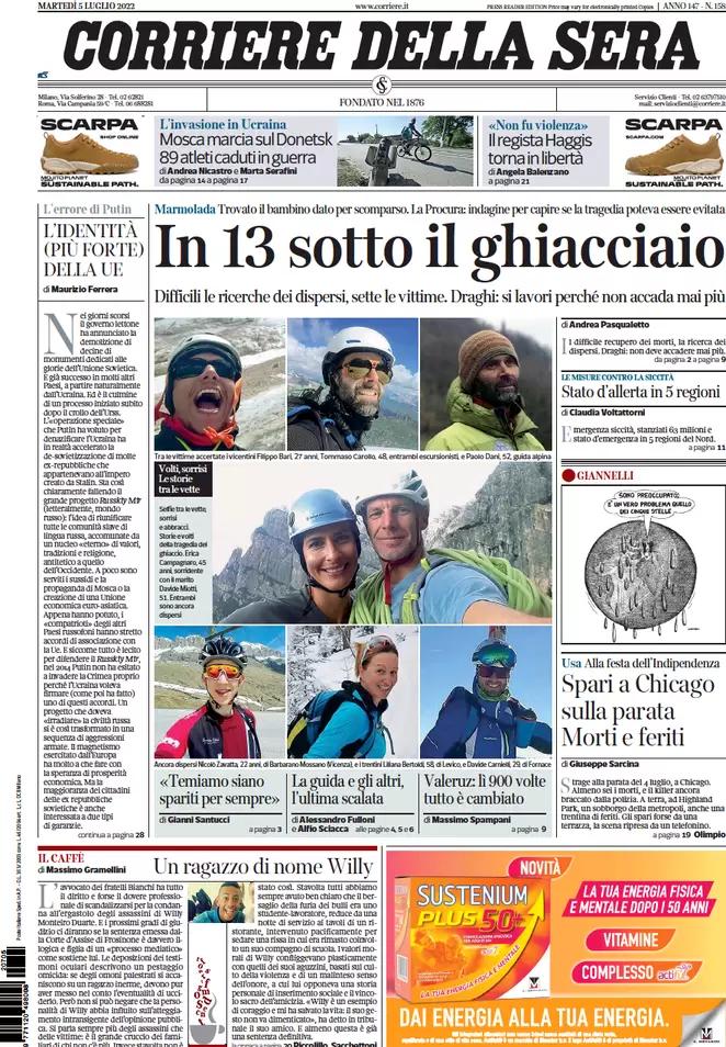 Prime pagine giornali 5 luglio 2022: pace Conte-Draghi in cambio del Reddito Prime pagine giornali 5 luglio 2022: pace Conte-Draghi in cambio del Reddito