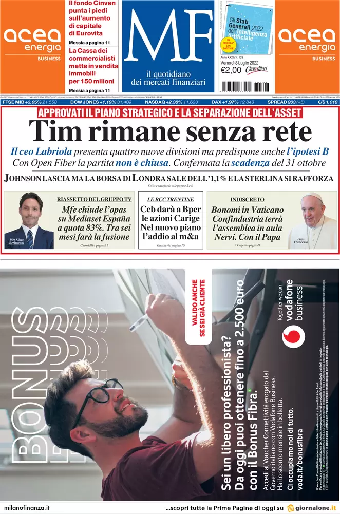 Prime pagine giornali economici 8 luglio 2022: così Putin scavalca le sanzioni
