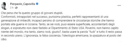 “Maneskin? Questi stupidi mi fanno pena”, la mazzata del rocker Capovilla