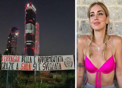 CasaPound, striscione davanti a casa della Ferragni “bella e addormentata”