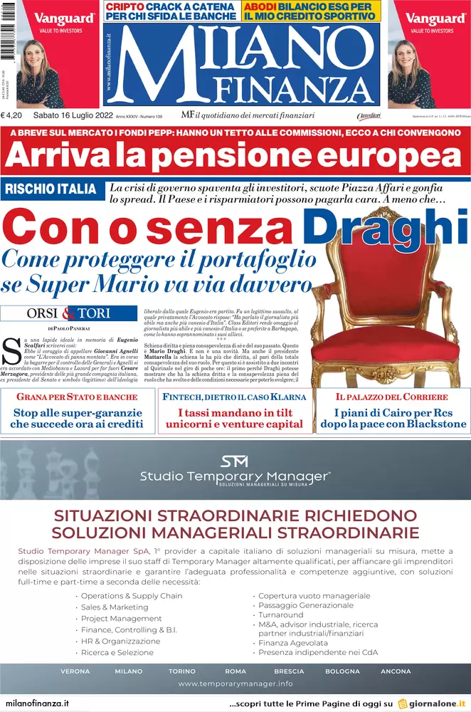 Prime pagine giornali economici 16 luglio. Cina in frenata per i lockdown