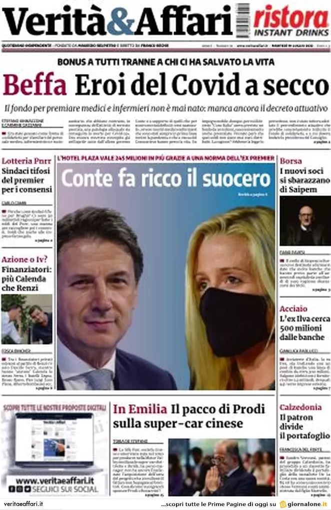 Prime pagine giornali economici 19 luglio. La borsa intravede il Draghi bis Prime pagine giornali economici 19 luglio. La borsa intravede il Draghi bis