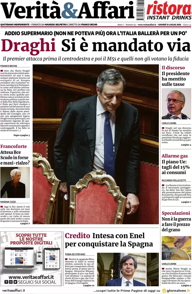 Prime pagine giornali economici 21 luglio. Contributi Inps, versamenti ko Prime pagine giornali economici 21 luglio. Contributi Inps, versamenti ko