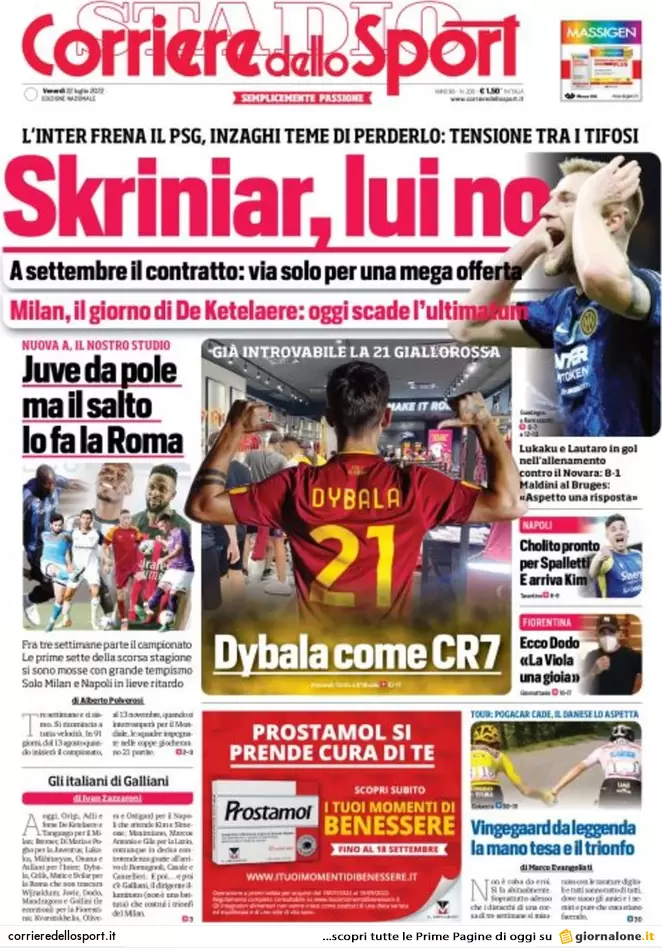 Prime pagine giornali 22 luglio 2022: Via alle grandi manovre verso il voto