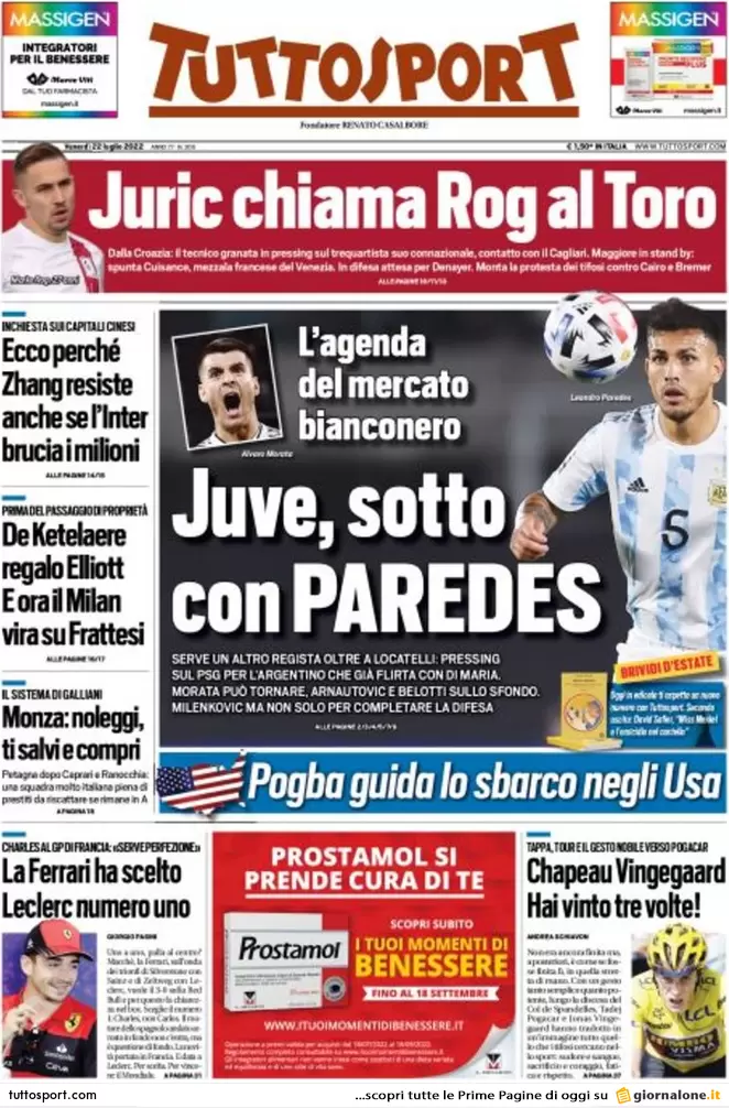 Prime pagine giornali 22 luglio 2022: Via alle grandi manovre verso il voto