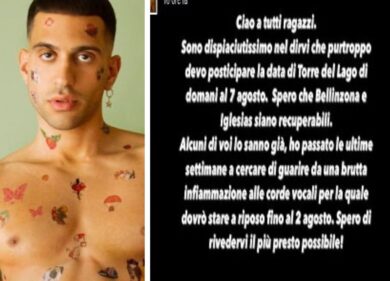 Problemi di salute per Mahmood: saltano le tappe del tour