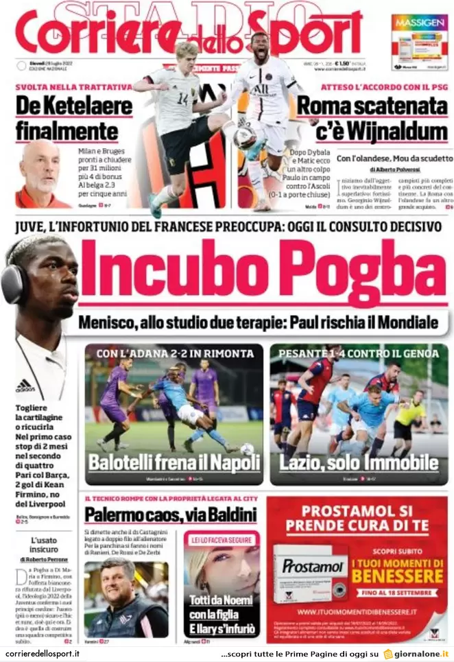 Prime pagine giornali 28 luglio 2022. Accordo a destra, si tratta a sinistra Prime pagine giornali 28 luglio 2022. Accordo a destra, si tratta a sinistra