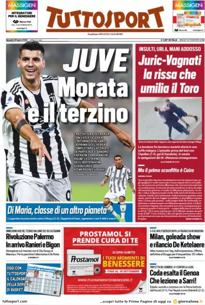 Prime pagine giornali 28 luglio 2022. Accordo a destra, si tratta a sinistra Prime pagine giornali 28 luglio 2022. Accordo a destra, si tratta a sinistra