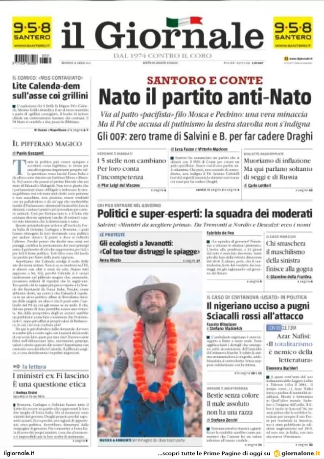 Prime pagine giornali 31 luglio 2022. 50 collegi decisivi e odio nelle Marche