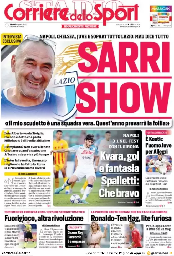 Prime pagine giornali 4 agosto 2022. Pd-Calenda, scoppia il caos a sinistra Prime pagine giornali 4 agosto 2022. Pd-Calenda, scoppia il caos a sinistra