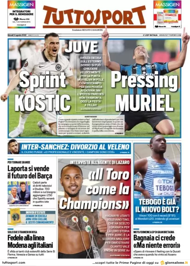 Prime pagine giornali 4 agosto 2022. Pd-Calenda, scoppia il caos a sinistra Prime pagine giornali 4 agosto 2022. Pd-Calenda, scoppia il caos a sinistra