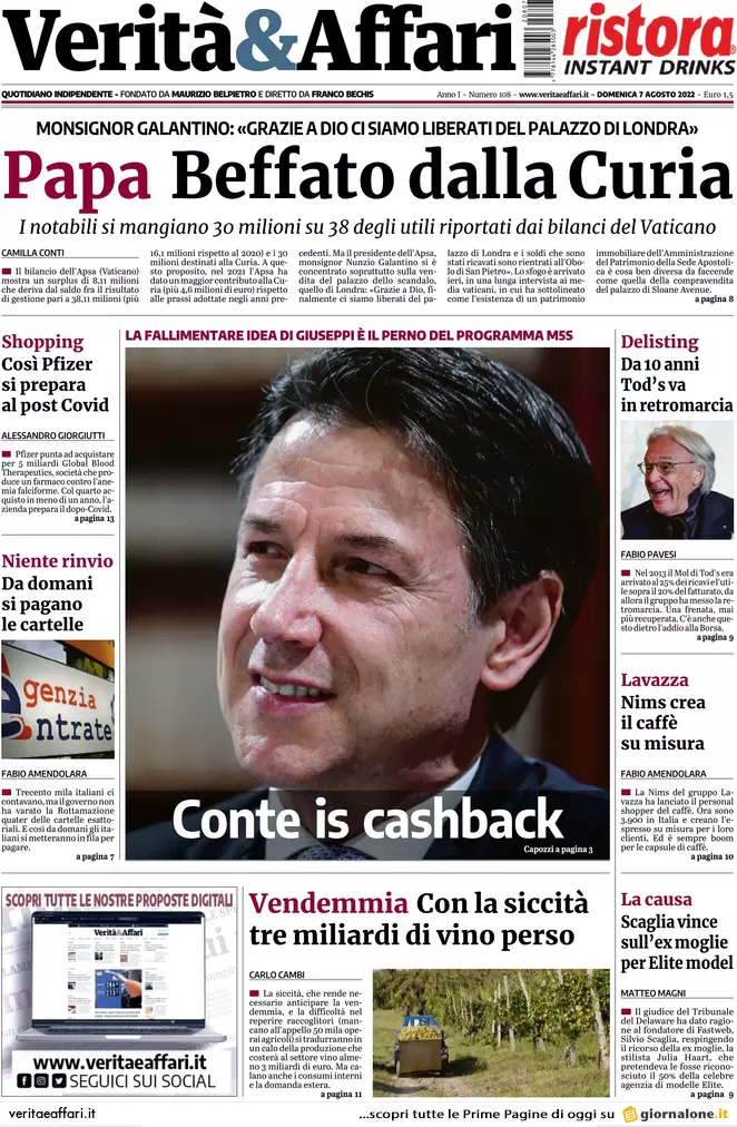 Prime pagine giornali economici 7 agosto. L’autunno caldo del rating